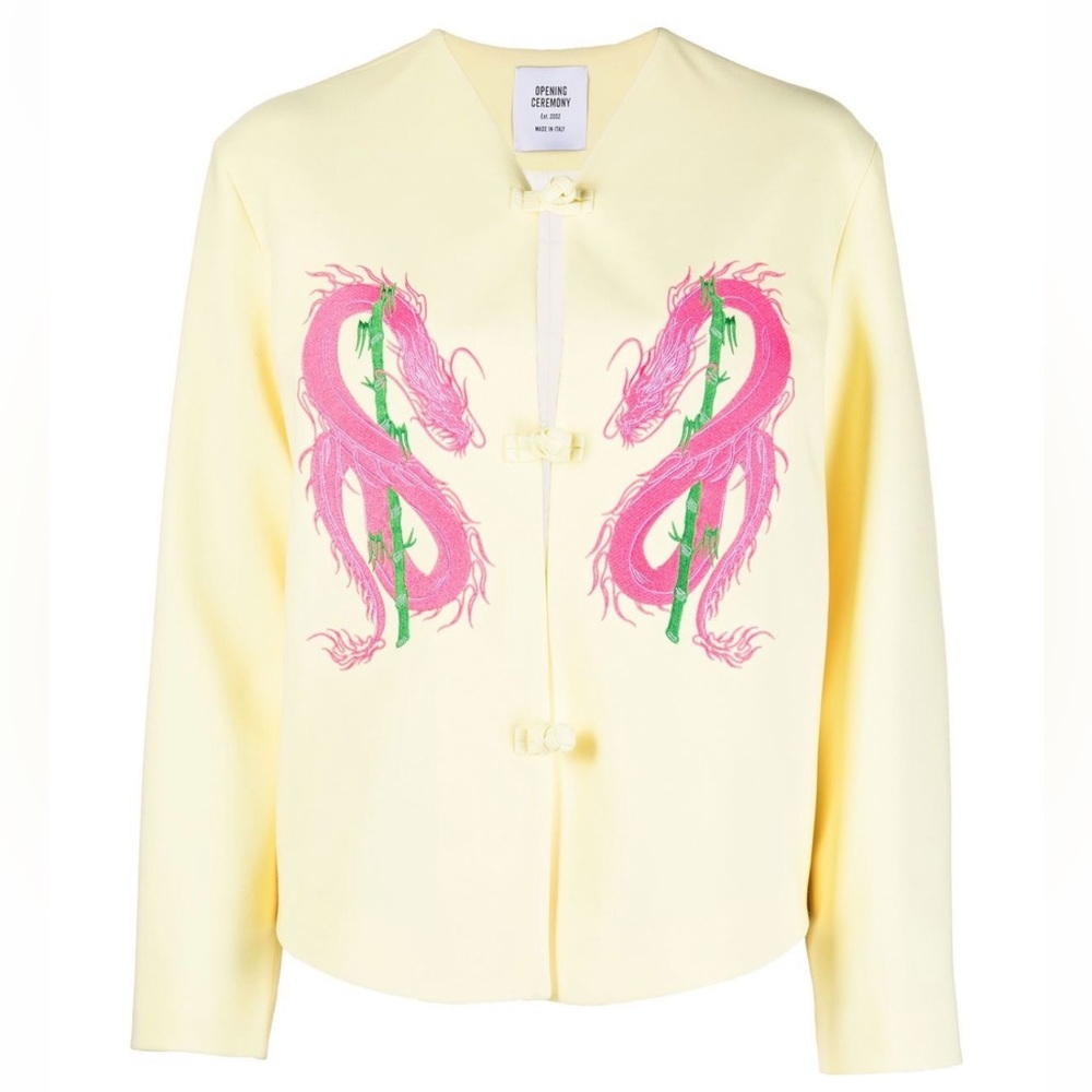 Opening Ceremony Pink Dragon Collarless Blazer